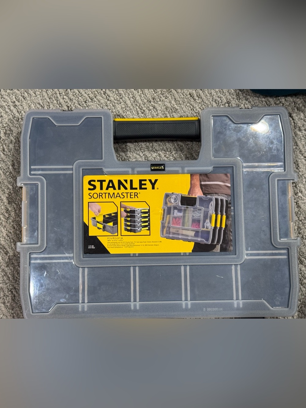 Stanley SortMaster Gray Organizer Case with Yellow Accents
